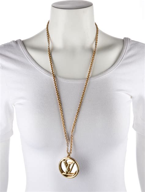 lv pendant necklace m made of|louis vuitton gold necklace.